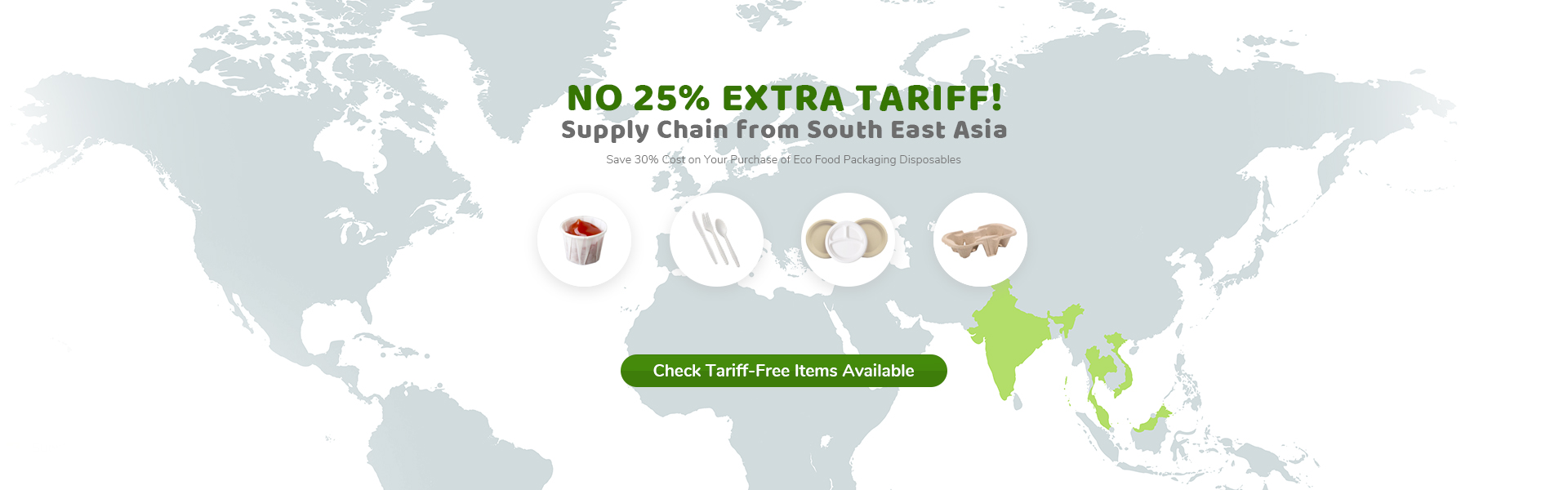 No 25% Extra Tariffs Sugarcane Bagasse Tableware 