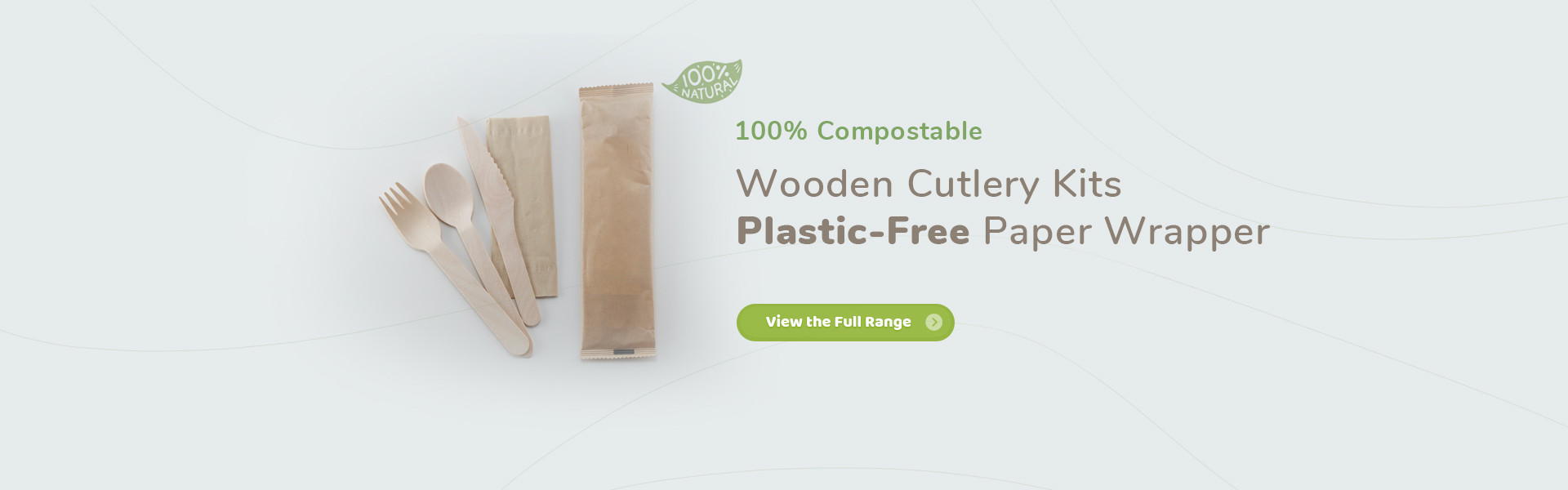 100% Compostable Wooden Cutlery Set 