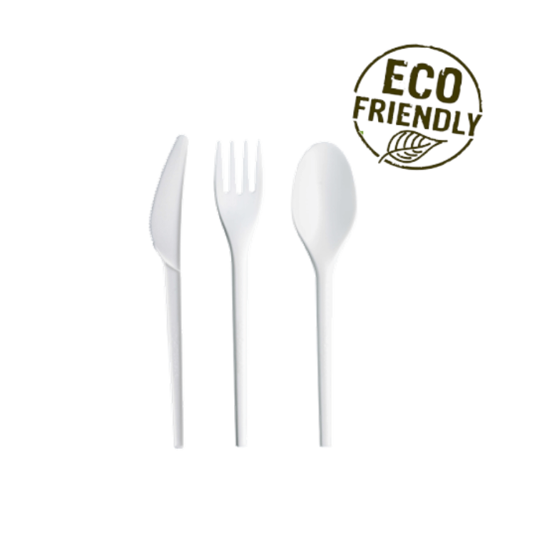 6.5 inch Light Duty CPLA Cutlery Sets Wholesale Biodegradable Flatware Compostable Utensils Eco-Friendly 4 in 1 Meal Kit CPLA Cutlery Kit