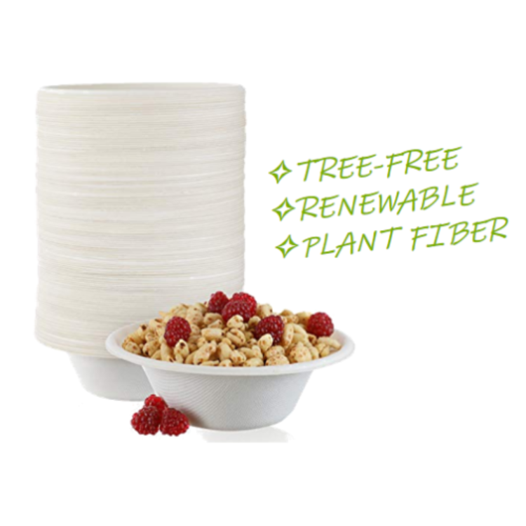  Eco-friendly Sugarcane Bagasse Bowls Biodegradable Salad Bowls Compostable Natural Tree-free Disposable Food Containers  