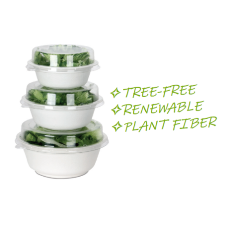  Eco-friendly Sugarcane Bagasse Bowls Biodegradable Salad Bowls Compostable Natural Tree-free Disposable Food Containers  
