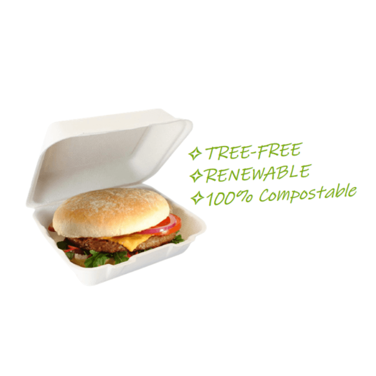  Sugarcane Bagasse Clamshells Biodegradable Natural Tree-free Eco-Friendly Bagasse Takeaway Containers Wholesale Takeaway Boxes Compostable Takeout Containers   