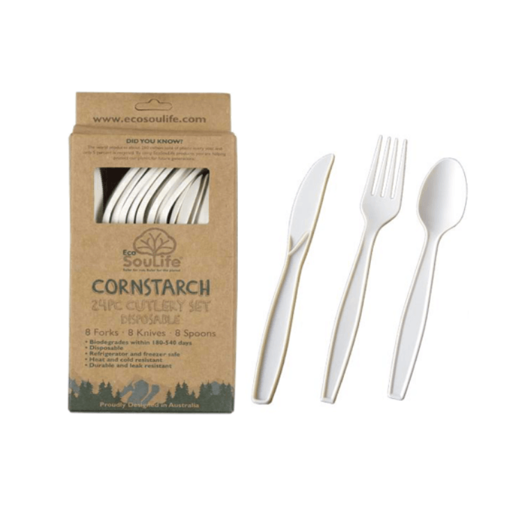 6.5 inch Corn Starch Cutlery Biodegradable Eco-Friendly PSM Cutlery Biodegradable Flatware Sets Plant-Based Bio Cutlery Wholesale  