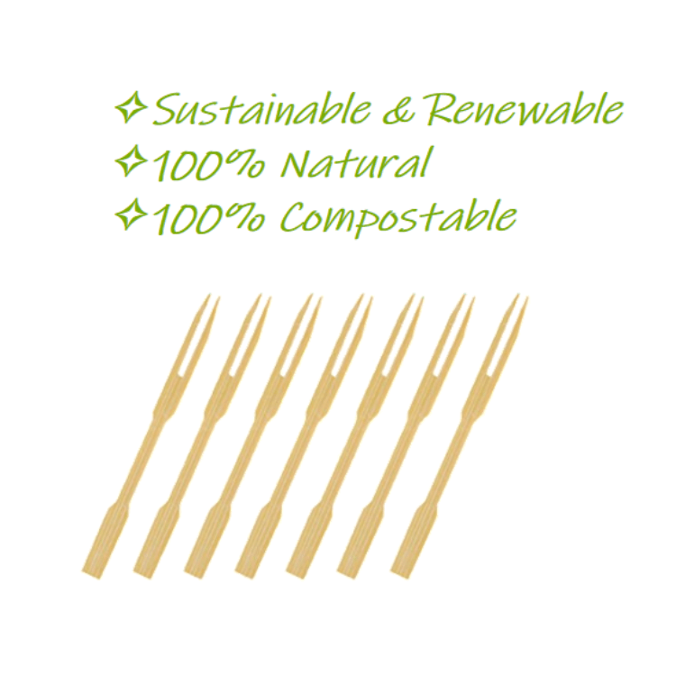Couverts en bambou jetables de 7 pouces Couverts biodégradables Kits de couverts naturels compostables Ustensiles écologiques Kits de repas 3 en 1 Ensembles de couverts jetables en gros  