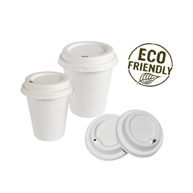 Sugarcane Bagasse Cups Biodegradable Natural Tree-free Eco-Friendly Bagasse Cups with Lids Wholesale Compostable Cups with Lids