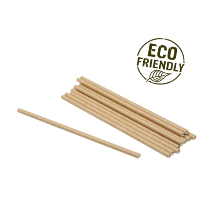 Pajitas de papel Jumbo de 7.75 '' Pajitas de papel flexibles y flexibles biodegradables Pajitas ecológicas compostables Pajitas Jumbo desechables Pajitas de papel envueltas individuales