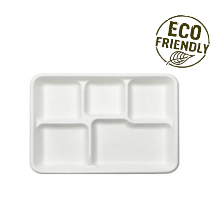 100% Biodegradable Bagasse School Lunch Trays Compostable Bagasse Produce Trays Natural Tree-free Fruit Trays Bagasse Meal Trays Eco-Friendly Sugarcane Bagasse Trays Disposable Food Trays