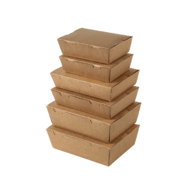 Cajas de papel Kraft ecológicas para llevar Recipientes de papel desechables para alimentos al por mayor Recipientes de papel Kraft biodegradables para llevar Cajas de comida para llevar desechables c  