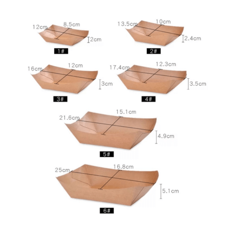  Eco-friendly Kraft Paper Snack Trays Wholesale Biodegradable Kraft Paper Food Trays Disposable Snack Trays  